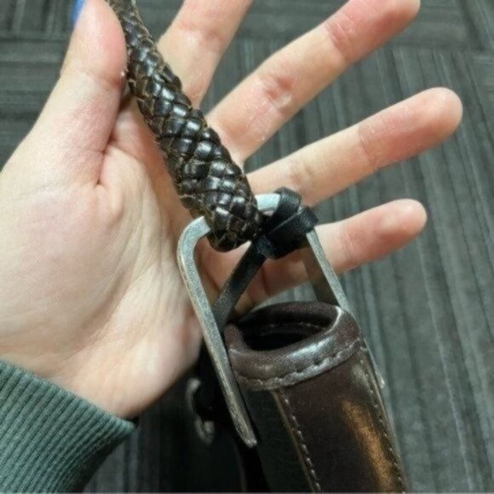 Brighton Smooth Leather Womens Shoulder Bag Structured Croc Detail - Picture 10 of 10